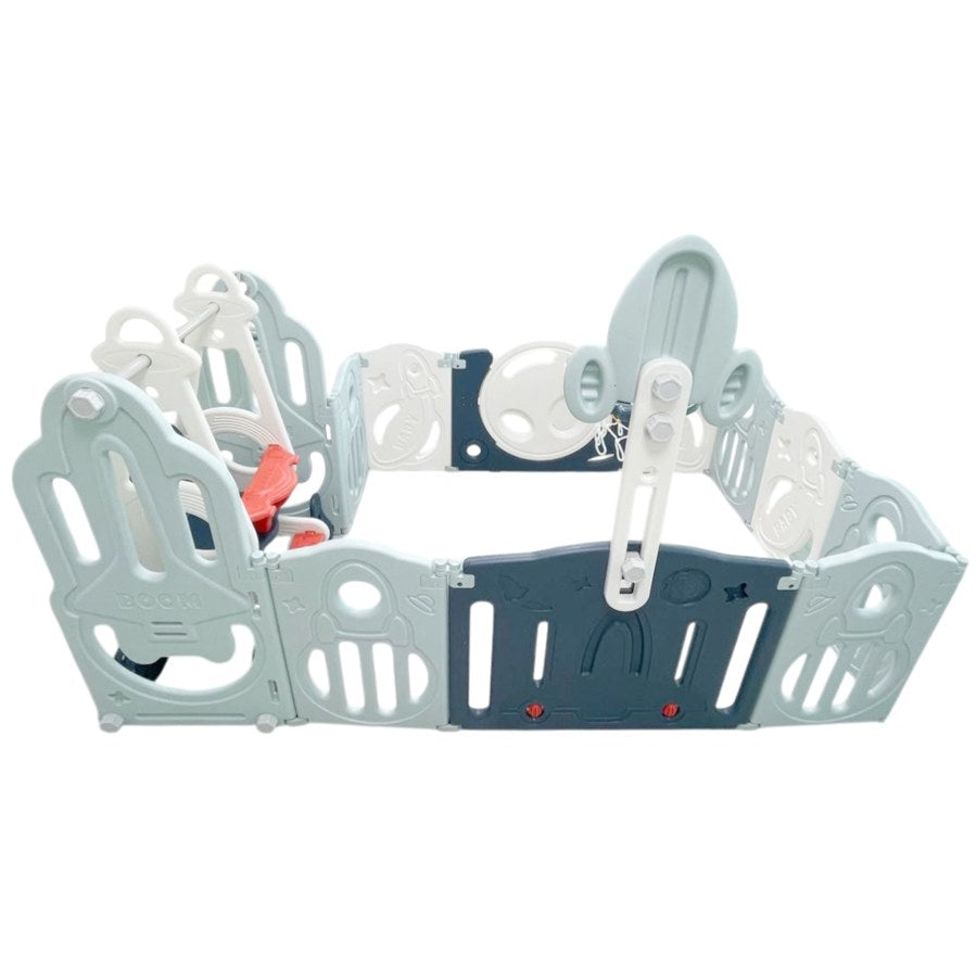 حظيرة لعب قابلة للطي للأطفال الصغار مع حلقة كرة سلة وأرجوحة - 120 × 160 × 63 سم حظيرة لعب قابلة للطي للأطفال الصغار مع حلقة كرة سلة وأرجوحة - 120 × 160 × 63 سم