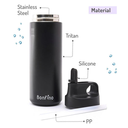 Bonfino Stainless Steel Vacuum Flask 550ml (Black)
