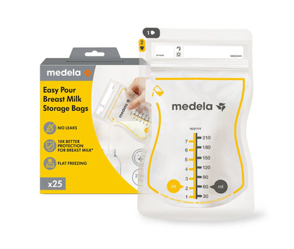 Medela - Easy Pour Breast Milk Storage Bags 210ml - Pack of 25