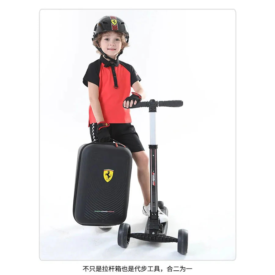 Ferrari Luggage Foldable Scooter With Adjustable Height -Black