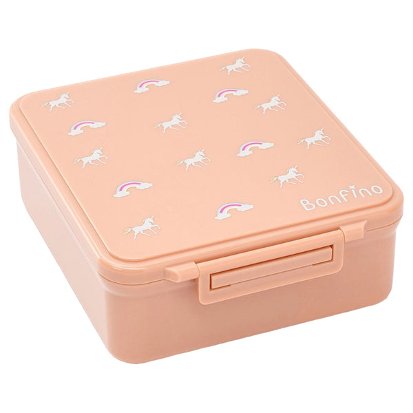Bonfino Unicorn Food Grade Tritan Bento Lunch Box with Food Jar 1.87L (Peach)