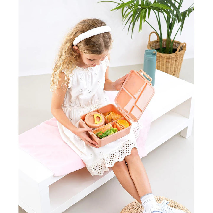 Bonfino Unicorn Food Grade Tritan Bento Lunch Box with Food Jar 1.87L (Peach)