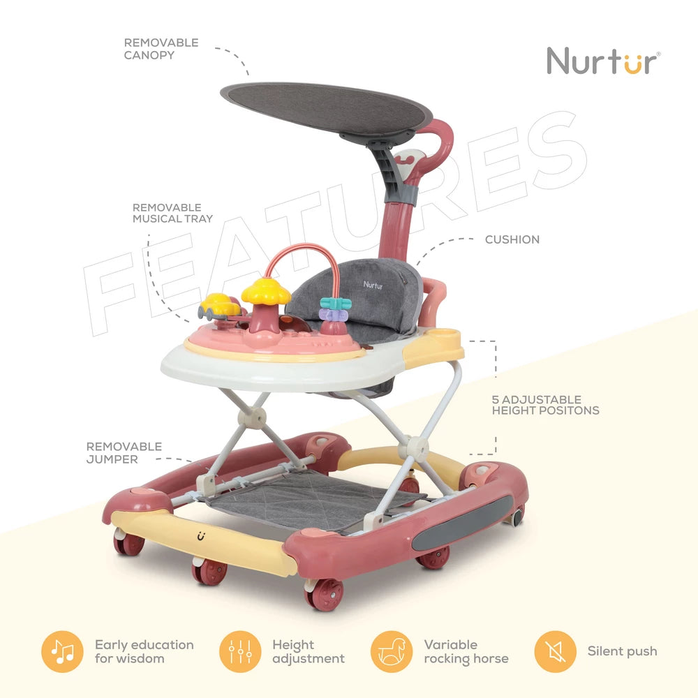 Nurtur Multifunction Baby Walker (Pink)