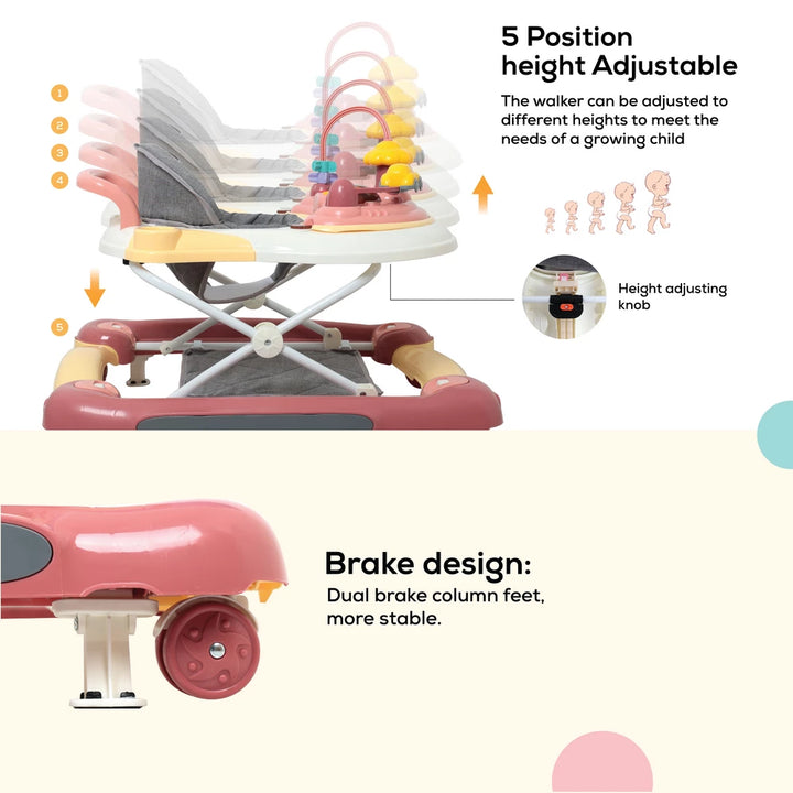 Nurtur Multifunction Baby Walker (Pink)