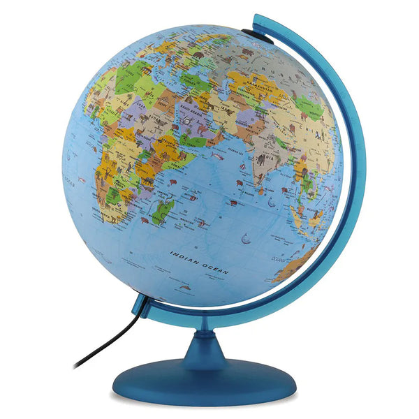 Tecnodidattica Babylon Illuminated and Revolving Globe 12"/30cm Diameter (Blue)