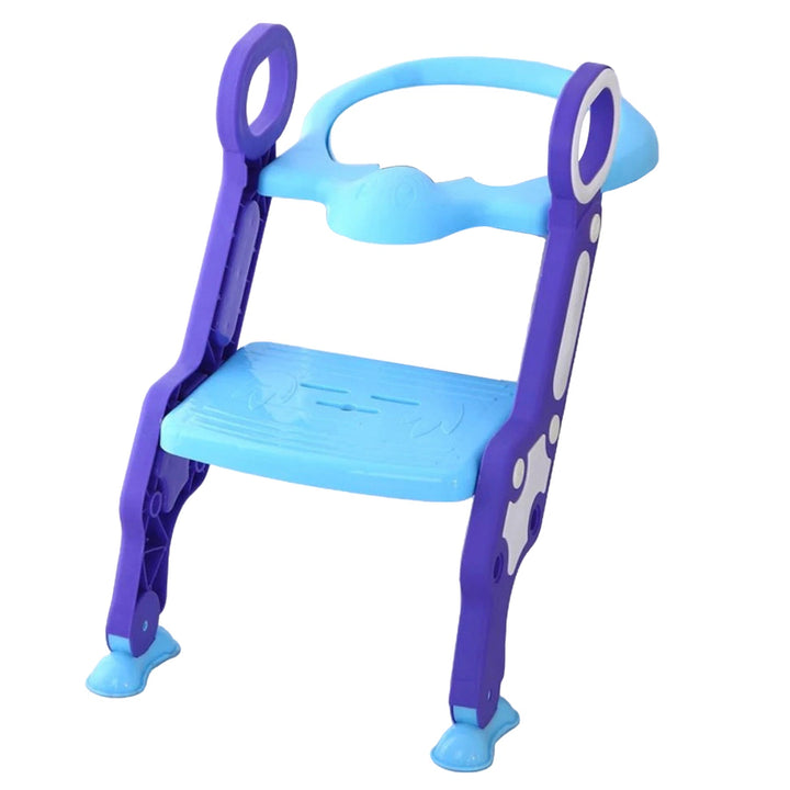 Little Angel Foldable Toddler Potty Training Seat with Ladder (Blue)