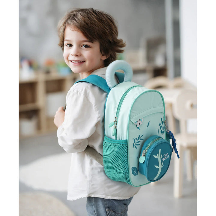 Bonfino Leaves Themed School Bag 12"(Green)
