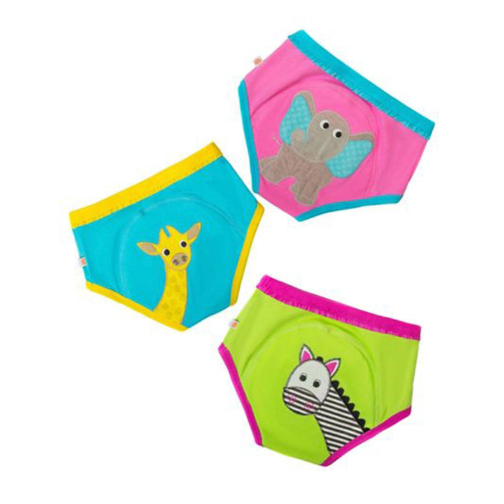 Zoocchini 3 Piece Organic Potty Training Pants 2T/3T Girls (Zoo Friends)