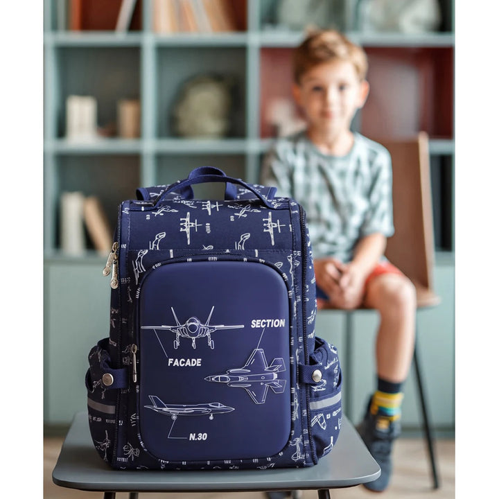 Bonfino Planes Themed School Bag 16"(Blue)