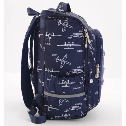 Bonfino Planes Themed School Bag 16"(Blue)