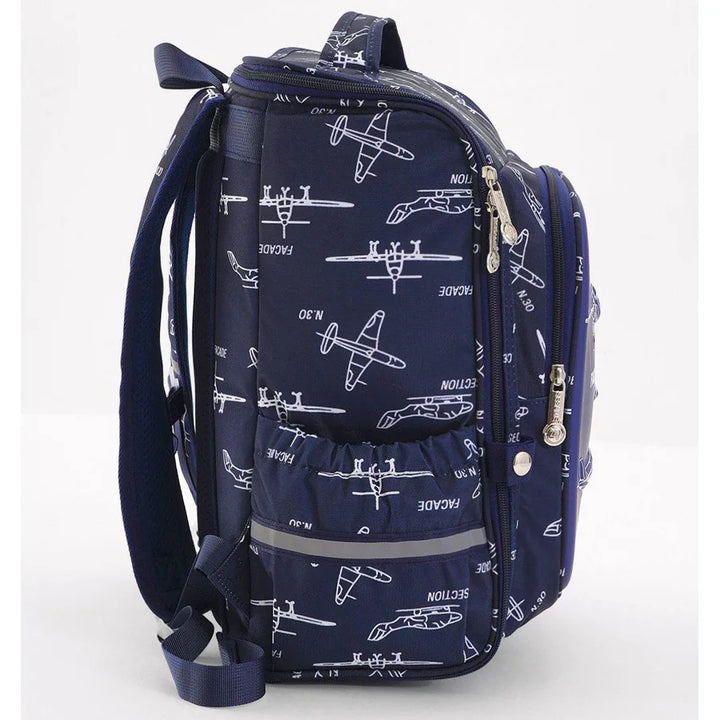Bonfino Planes Themed School Bag 16"(Blue)