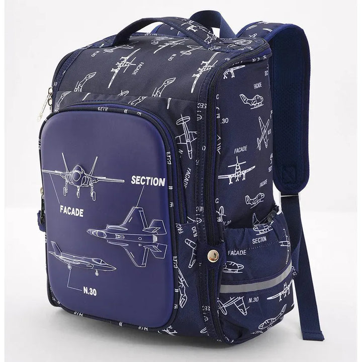 Bonfino Planes Themed School Bag 16"(Blue)