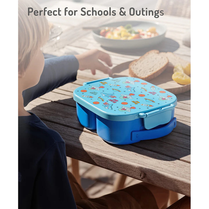 Bonfino Lunch Box Spacecraft Theme 1100ml (Blue)