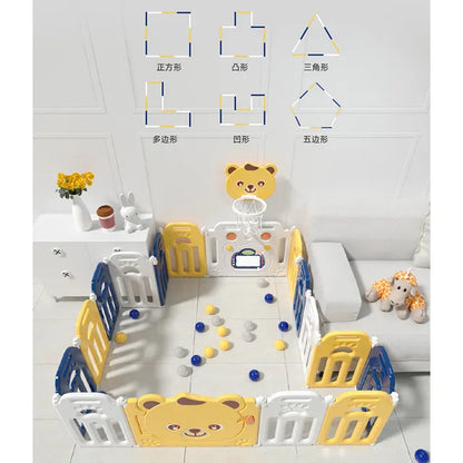 Little Angel Kids Playpen (Yellow) - 163 x 163 x 65 cm