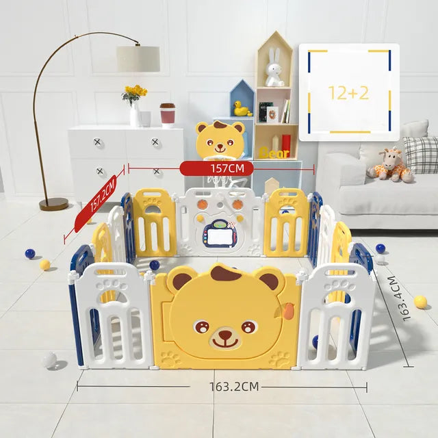 Little Angel Kids Playpen (Yellow) - 163 x 163 x 65 cm