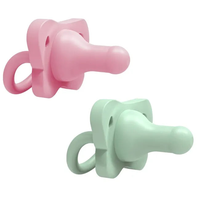 Dr. Browns HappyPaci Silicone One-Piece Soother, 0-6m, Pink and Green (Pack of 2)