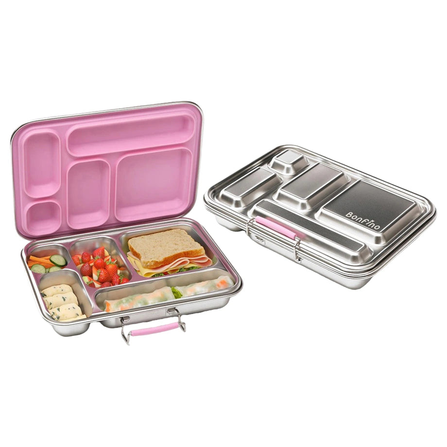 Bonfino Stainless Steel Bento Lunch Box 895ml (Pink)
