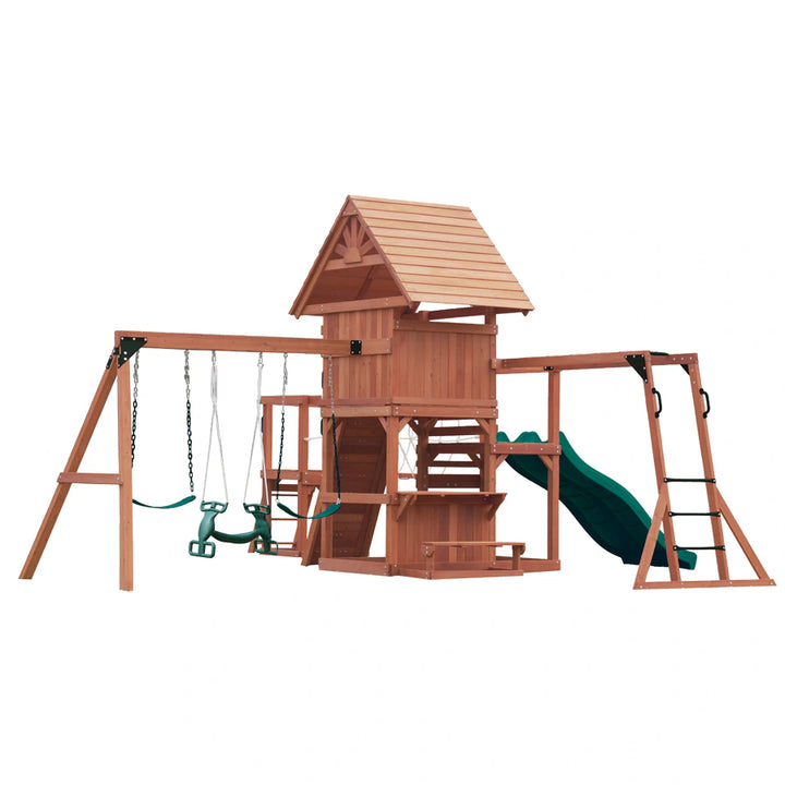 Mountpeak Doble Decker Everest Swing Set & Playhouse With Wooden Roof