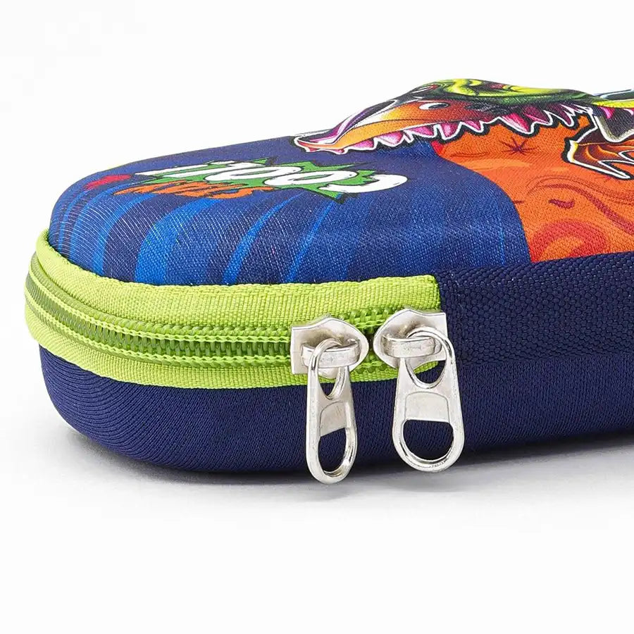 Bonfino Dino Theme Pencil Case (Blue and Green)