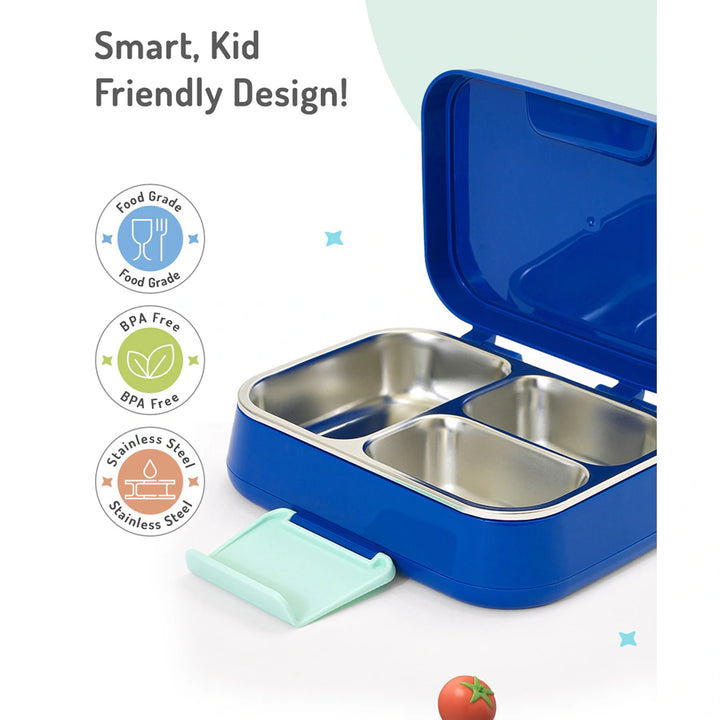 Bonfino Lunch Box with Spoon and Fork 1150ml (Blue and Green)