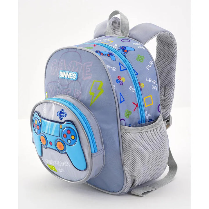 Bonfino Game Over Themed School Bag 22"(Grey)