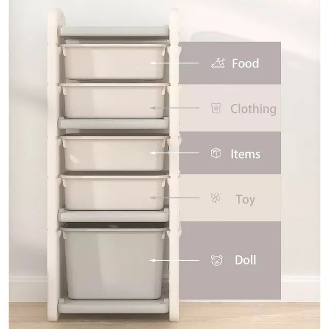 Little Angel Toys Organizers & Multi Storage Rack (White)