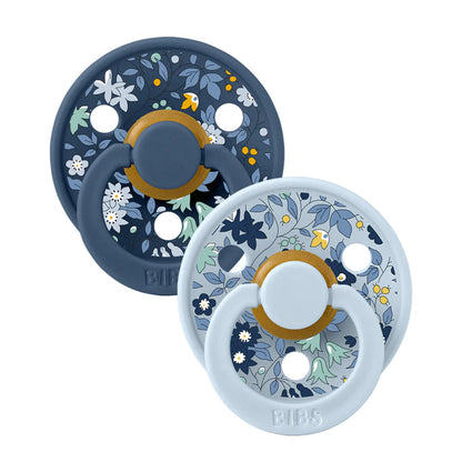 Bibs x Liberty Colour Chamomile Lawn Latex Size 2 pacifiers Pack of 2 (Baby Blue Mix)