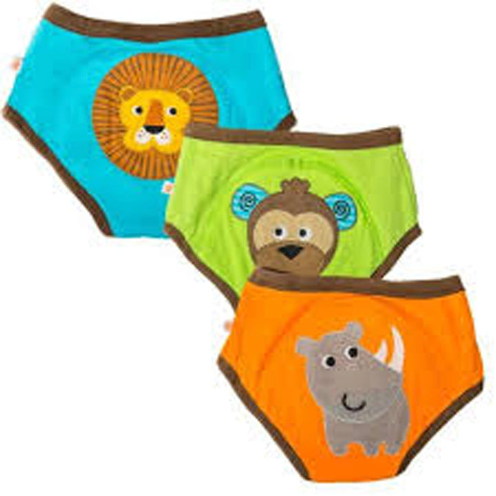 Zoocchini 3 Piece Organic Potty Training Pants Set 2T/3T Boys (Safari Friends)
