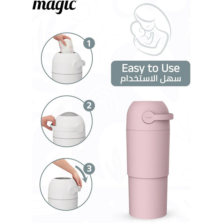 Magic Diaper Pail Thoth L (Blush Pink)