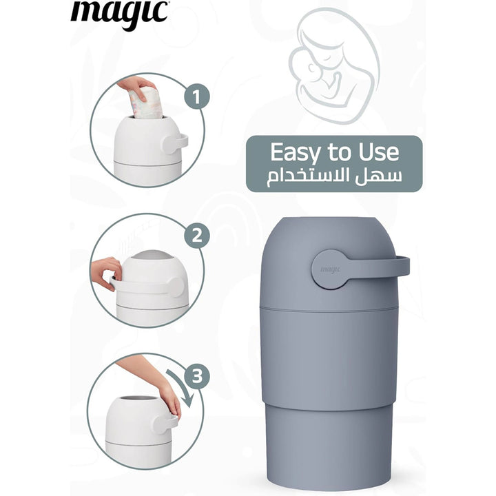 Magic Diaper Pail Thoth M (Pigeon Blue)