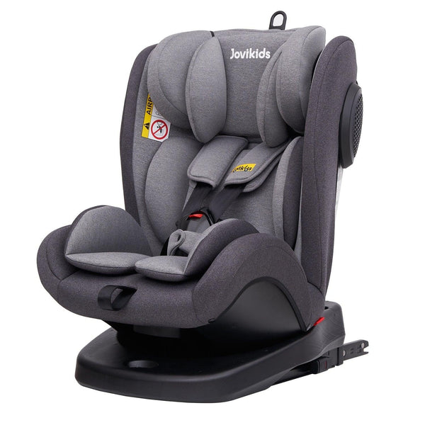مقعد سيارة Jovikids Angel ISOFIX دوار 360 درجة، المجموعة 0/1/2/3 (رمادي)