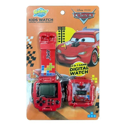 Disney 2-In-1 Digital LED Watch And Gaming Cars (Red)