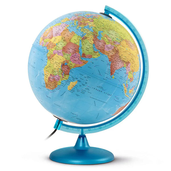 Tecnodidattica Night & Day Illuminated and Revolving Globe 10"/25cm Diameter (Blue)