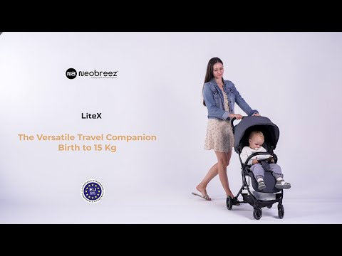 نيوبريز ليتيكس كومباكت كابين سترولير ترافيل سترولير (بيج/أسود مع ذهبي فرام)