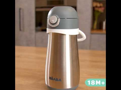 Beaba Stainless Steel Bottle 350Ml + Handle (Old Pink)