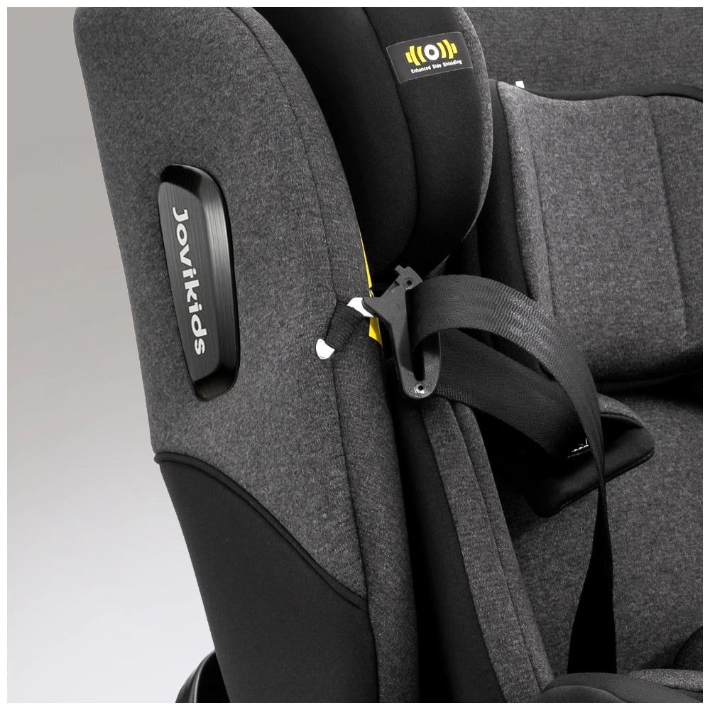 مقعد سيارة للأطفال Jovikids Ranger-2 قابل للدوران 360 درجة مع نظام ISOFIX وساق دعم (أسود توايلايت)