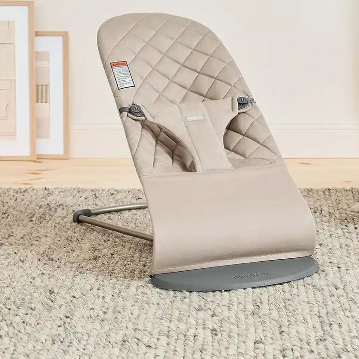 BabyBjorn Bouncer Bliss Woven, Classic Quilt (Sand Grey)