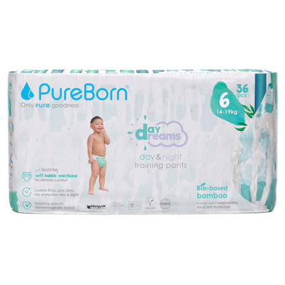 PureBorn Organic Bamboo Diaper Pants Size 6 (Pack of 36)