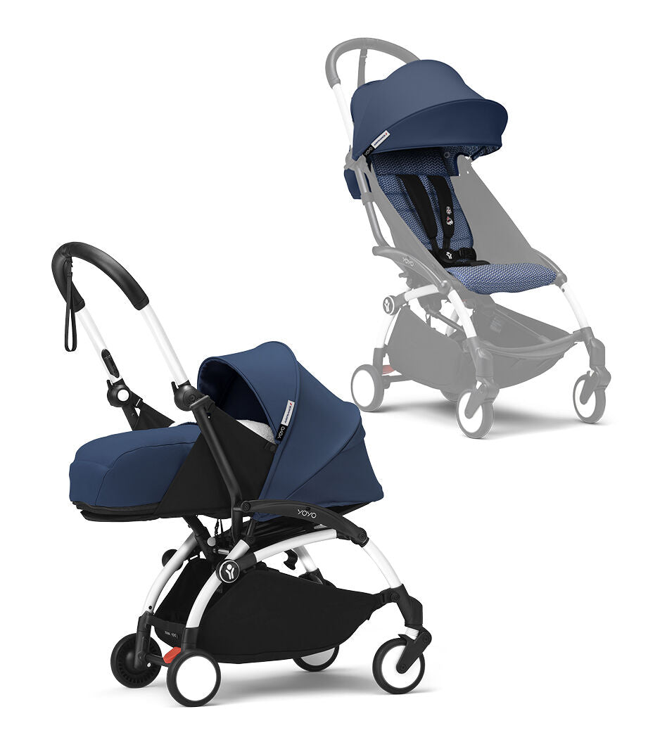 Stokke YOYO³ White Frame - 0+ Newborn Pack & 6+ Color Pack Bundle