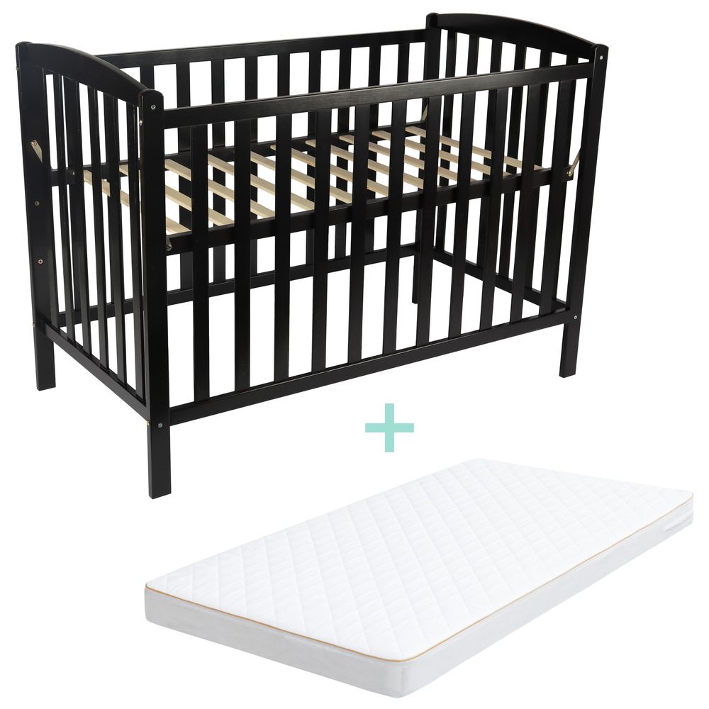 Moon - Wooden Portable Crib (Dark Chocolate) - Mattress Included