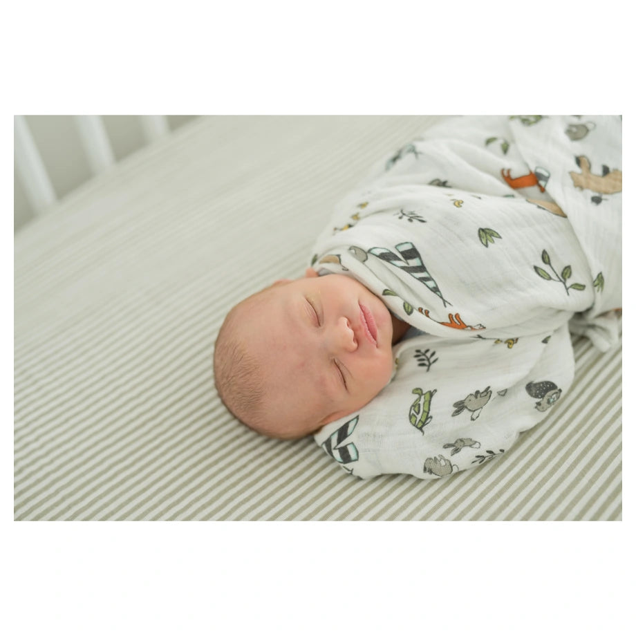 Little Unicorn Cotton Muslin Swaddle Single (Forest Friends)