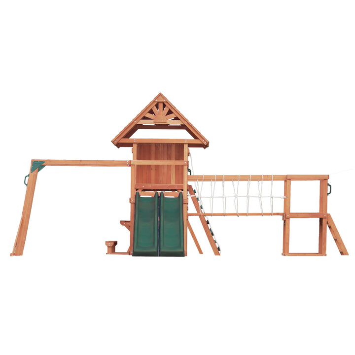 Mountpeak Doble Decker Everest Swing Set & Playhouse With Wooden Roof