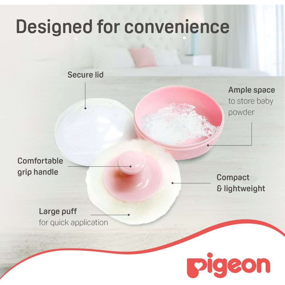 Pigeon - Powder Case W/Puff (Pink)