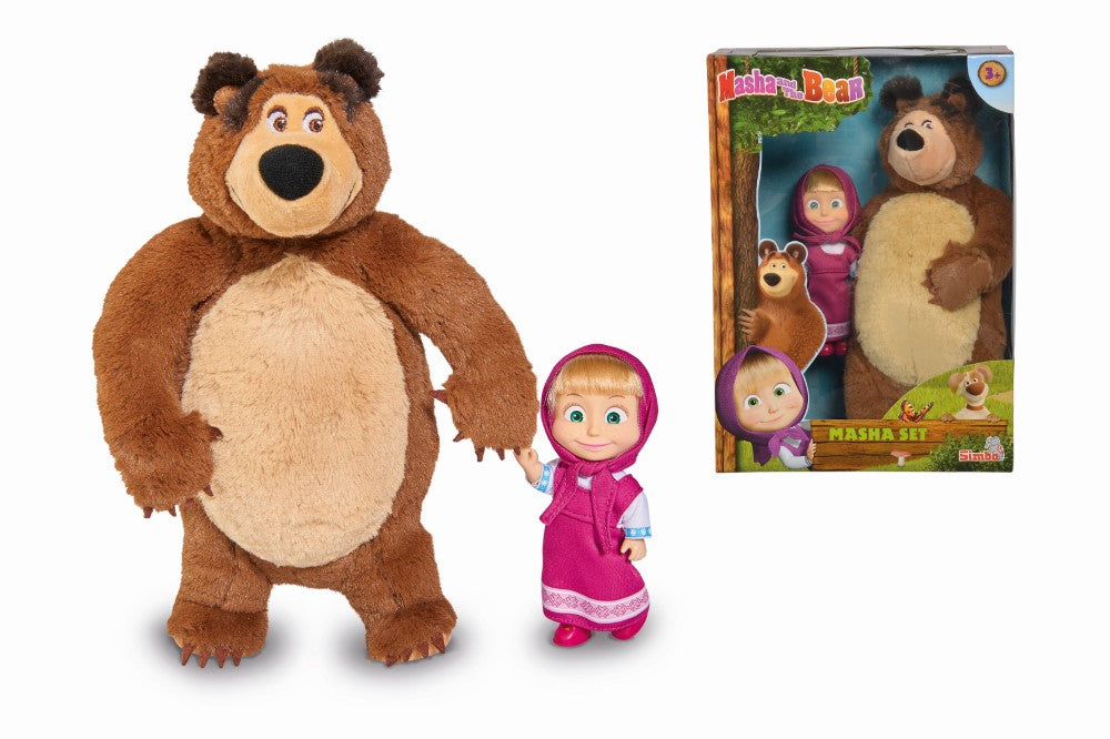 Simba - Masha Set Plush Bear With Doll, Small