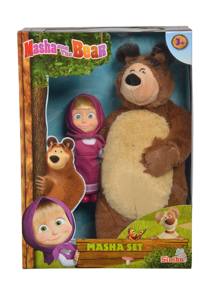 Simba - Masha Set Plush Bear With Doll, Small