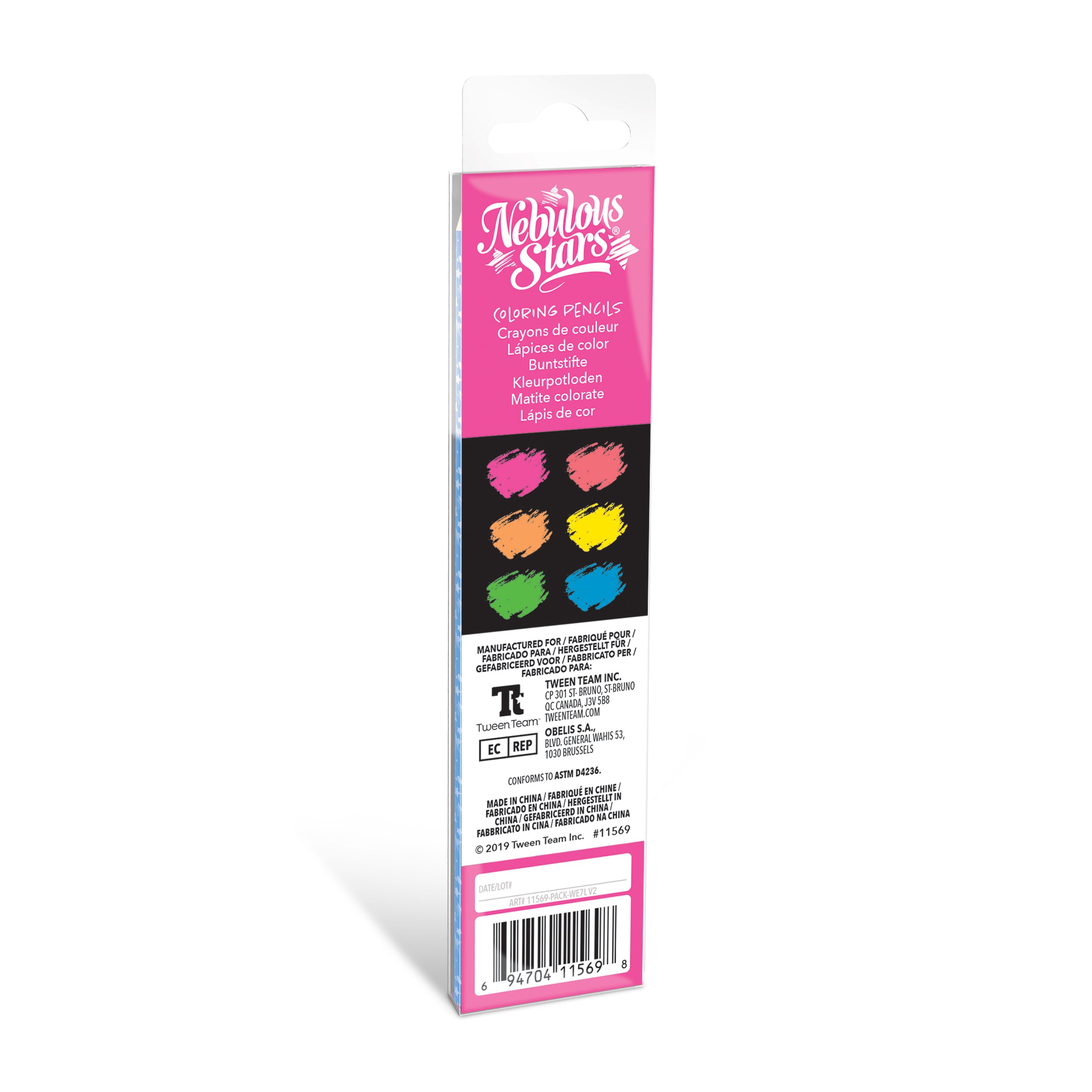 Nebulous Stars - Wooden Color Pencils (6 Pack) - Neon Colors