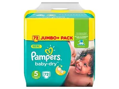 Pampers Baby-Dry Diaper Size 5 - 72's (Jumbo Carry Packs)