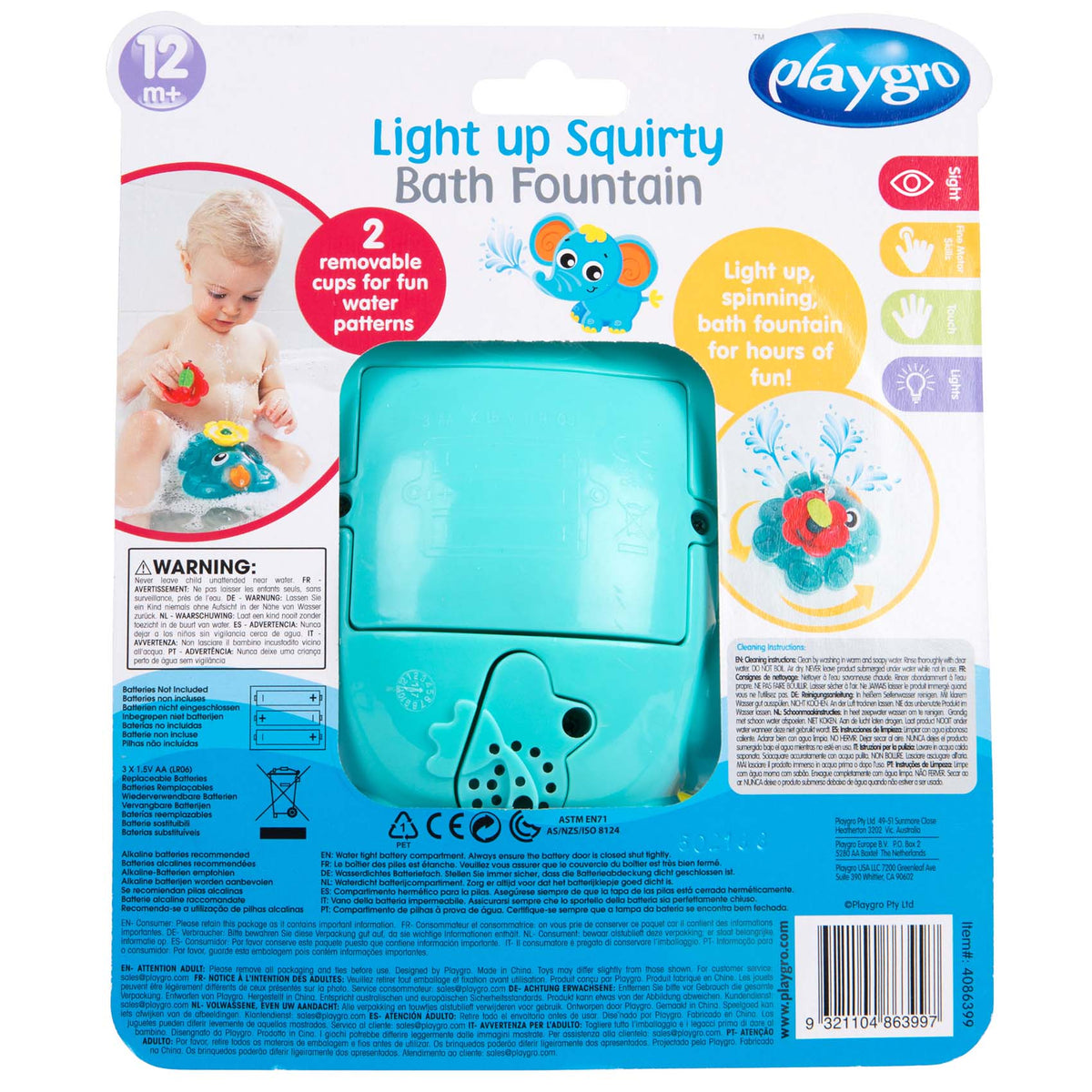 Playgro Light Up Squirty Bath Fountain