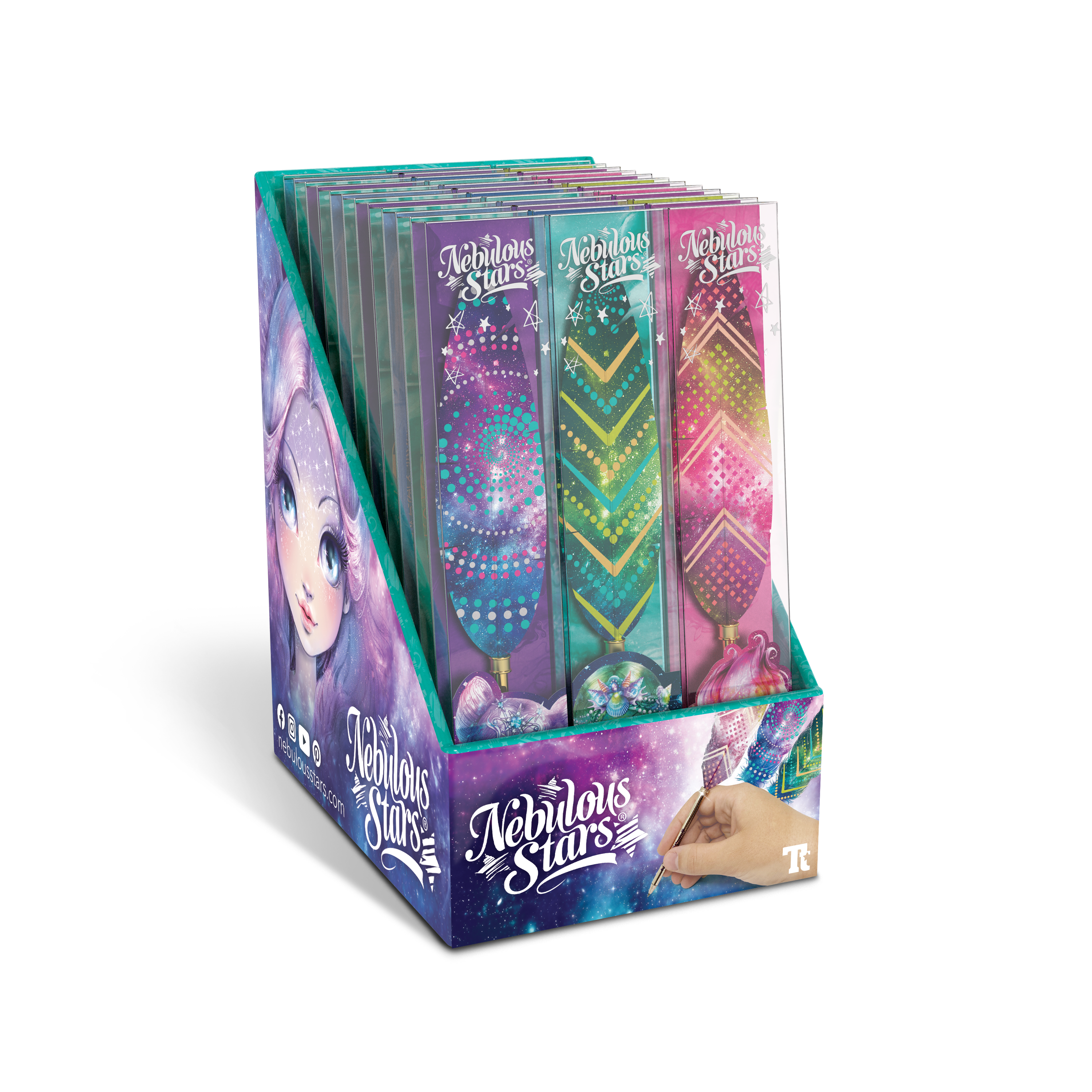 Nebulous Stars - Feather Quill Pen - Aqua Water 1