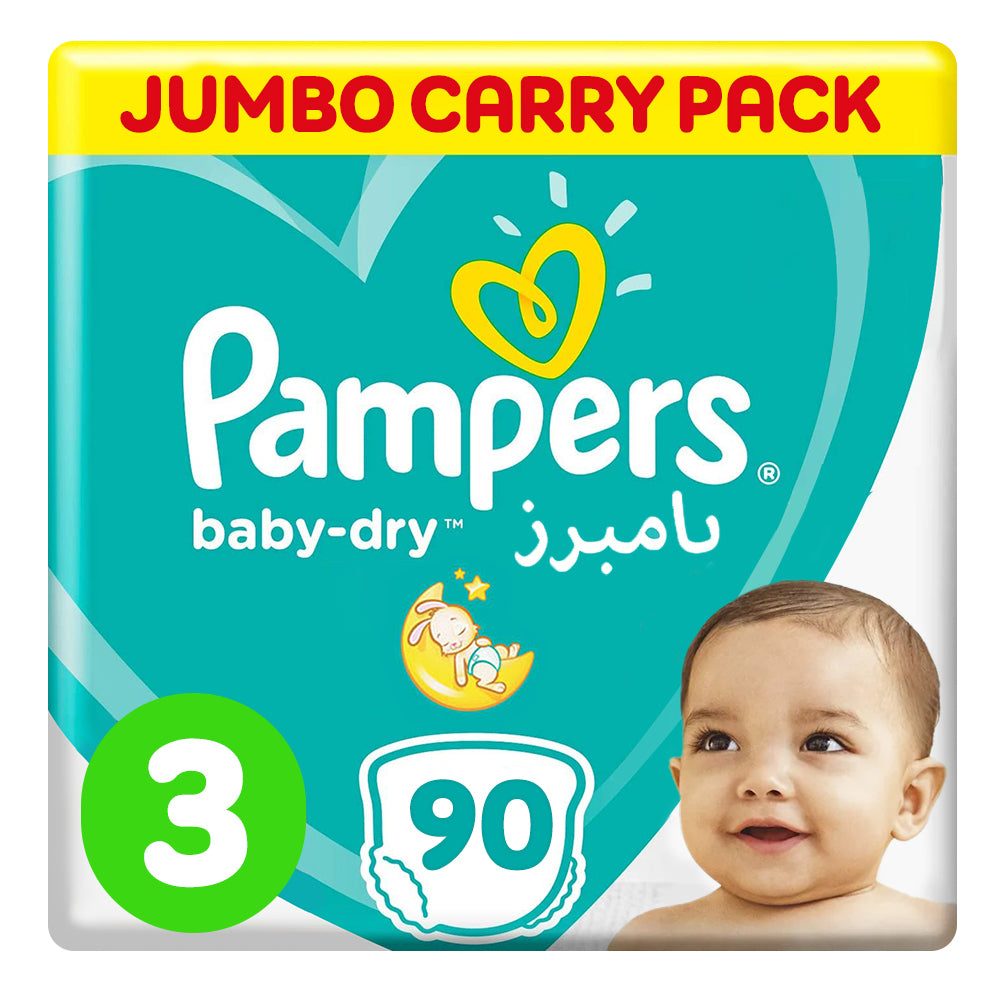 Pampers Baby-Dry Diaper Size 3 - 90's (Jumbo Carry Packs)